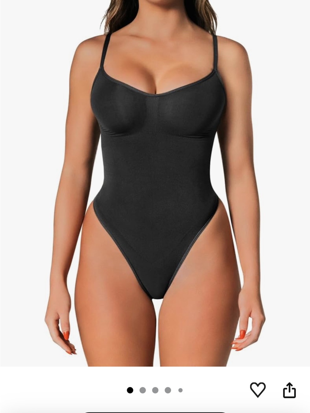Slims Black Seamless Thong Shaping Bodysuit